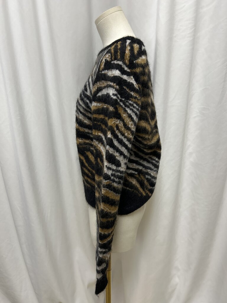 Equipment Mohair/Wool Blend Zebra Print Sweater