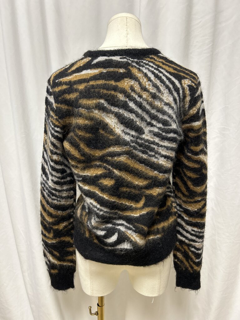 Equipment Mohair/Wool Blend Zebra Print Sweater