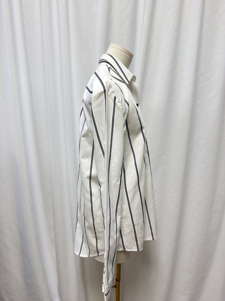 ATM White Striped Button Up Shirt