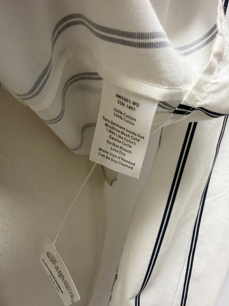 ATM White Striped Button Up Shirt