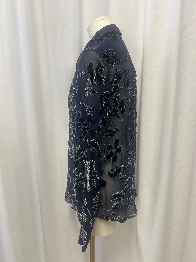 Saloni Velvet Floral Applique Blouse