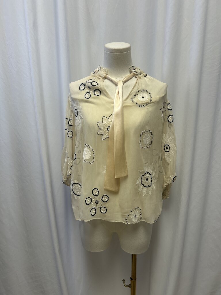 Rebecca Taylor Embroidered Sheer w/ Slip