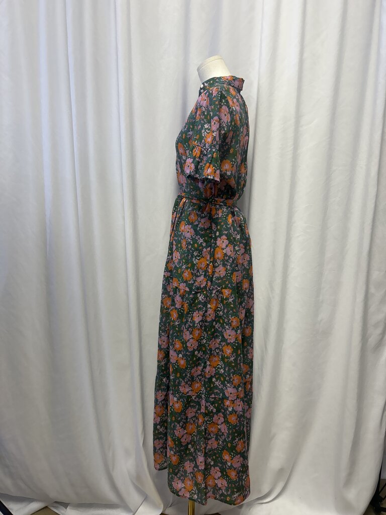Birds of Paradis of Trovata Floral Maxi Dress w/ Belt