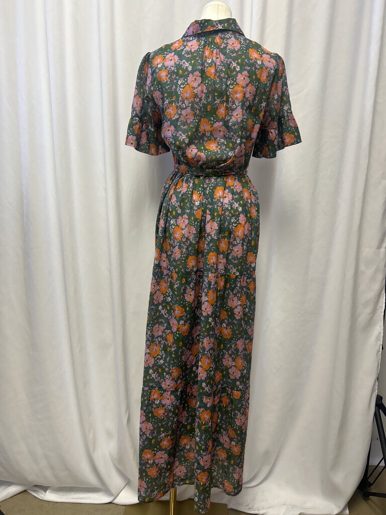 Birds of Paradis of Trovata Floral Maxi Dress w/ Belt