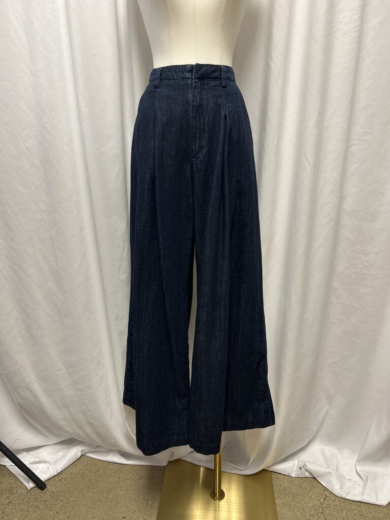 Maeve Cotton Pleated Wide Leg Trouser