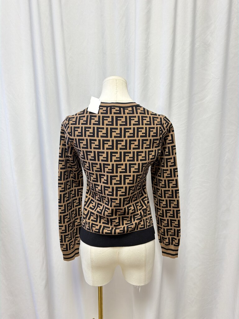 Fendi Graphic Logo Crew Neck Top