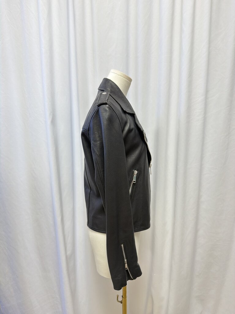 LTH JKT Black Leather Biker Jacket