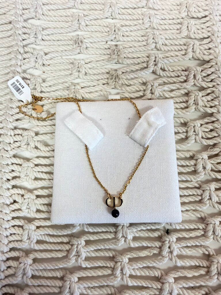 Christian Dior Petite CD Necklace w/Box & Bag