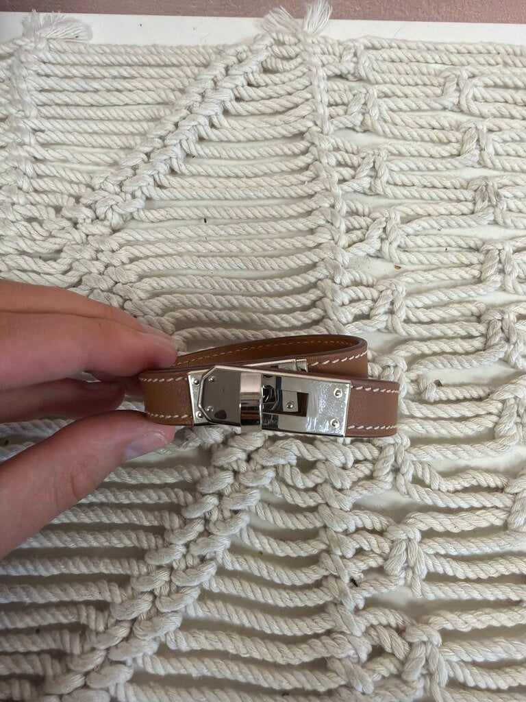 Hermes Kelly Double Tour Leather Wrap Bracelet w/Box