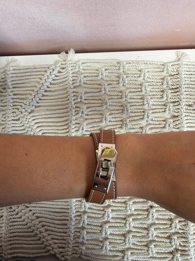 Hermes Kelly Double Tour Leather Wrap Bracelet w/Box