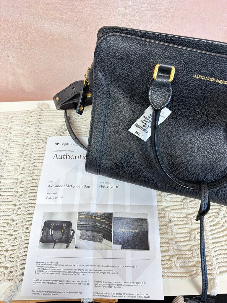 Alexander McQueen Pebbled Skull Tote w/ Crossbody Strap