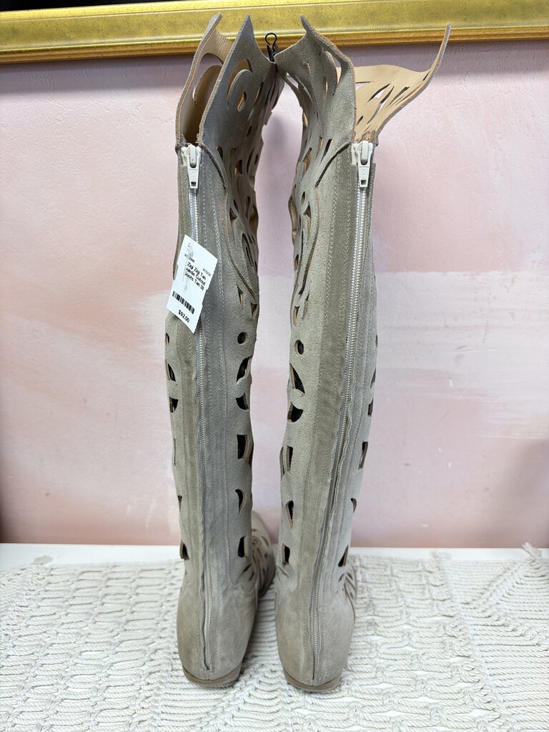 Zigi Tan Suede Cutout Boots