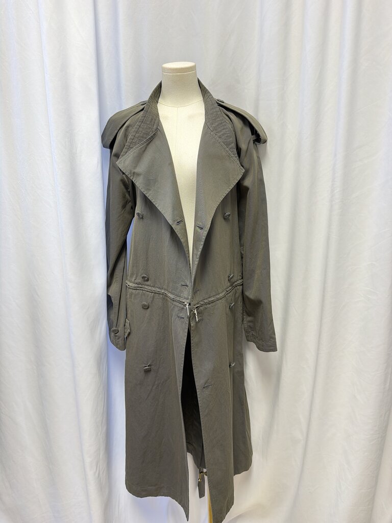 Burberry Grey Long Belted Trench Coat