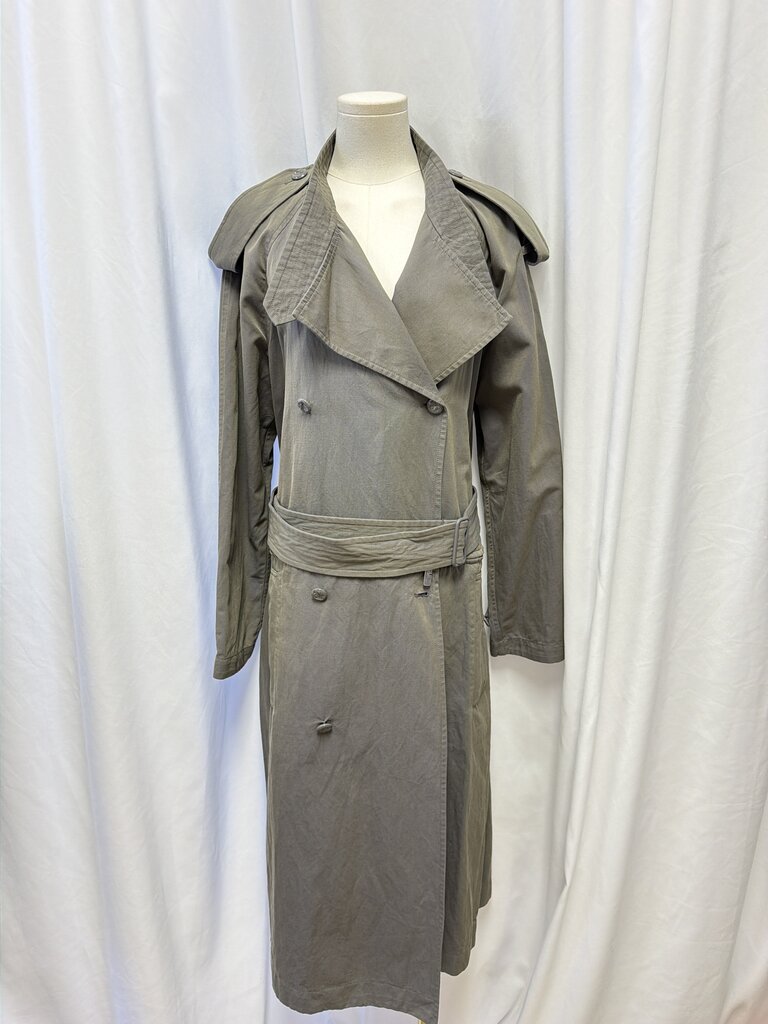 Burberry Grey Long Belted Trench Coat