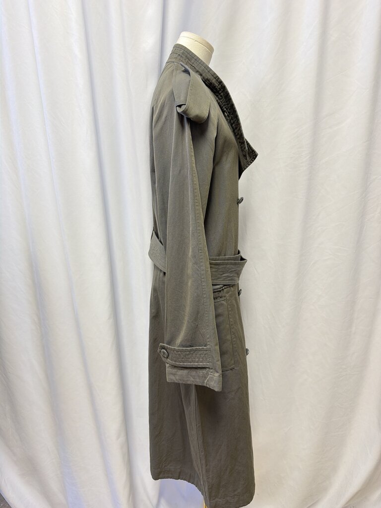 Burberry Grey Long Belted Trench Coat