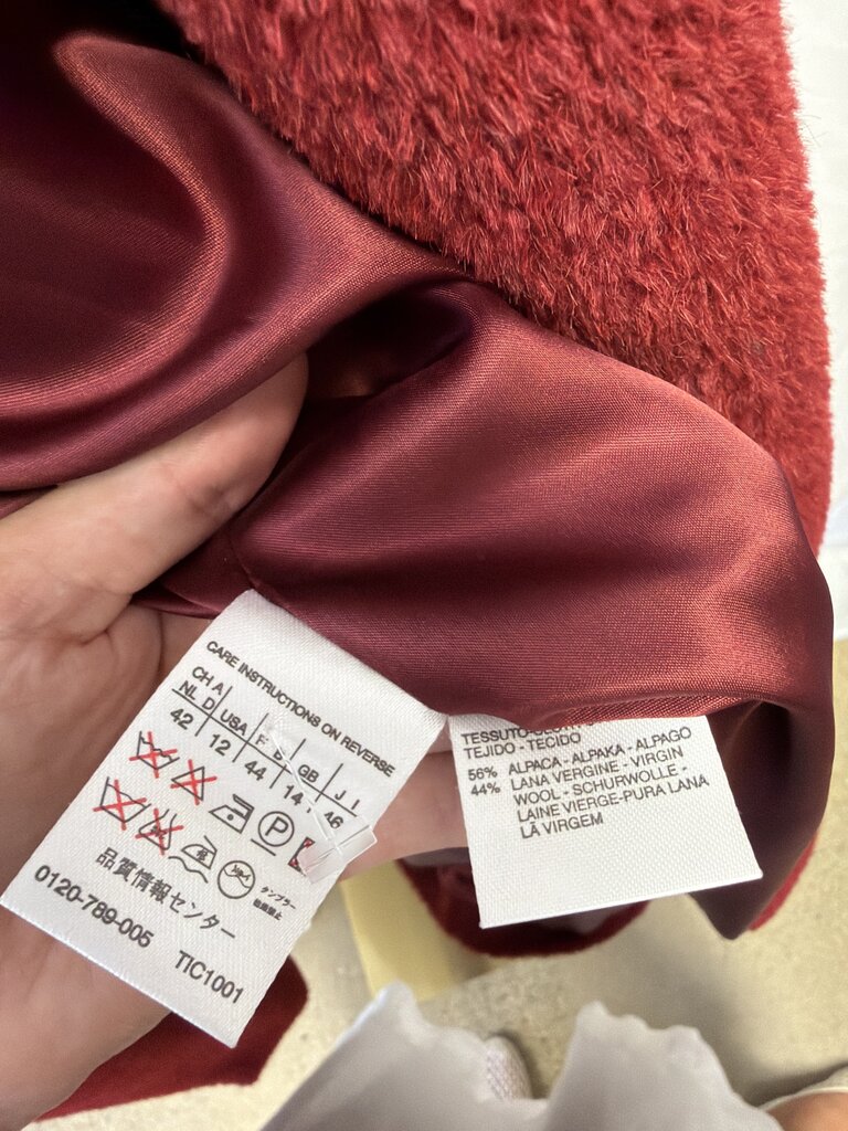 Max Mara Burgundy Wool/Alpaca Coat