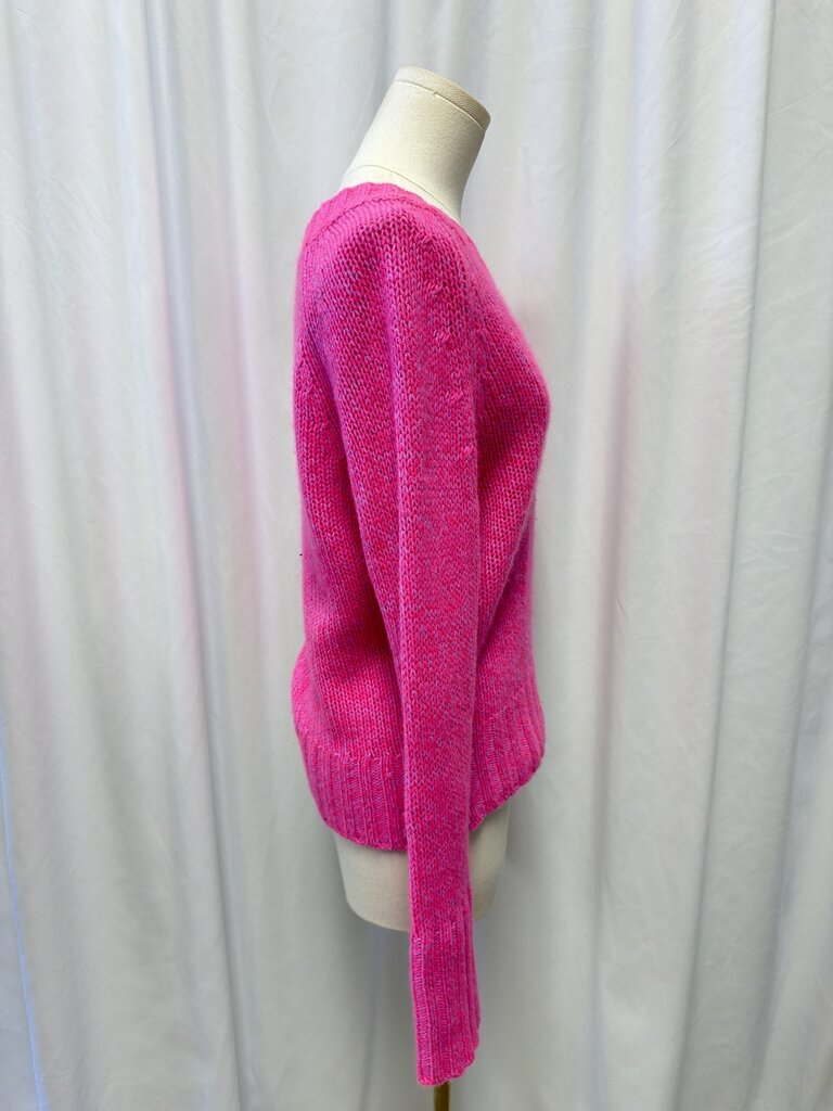 White & Warren Pink Cashmere V Neck Sweater