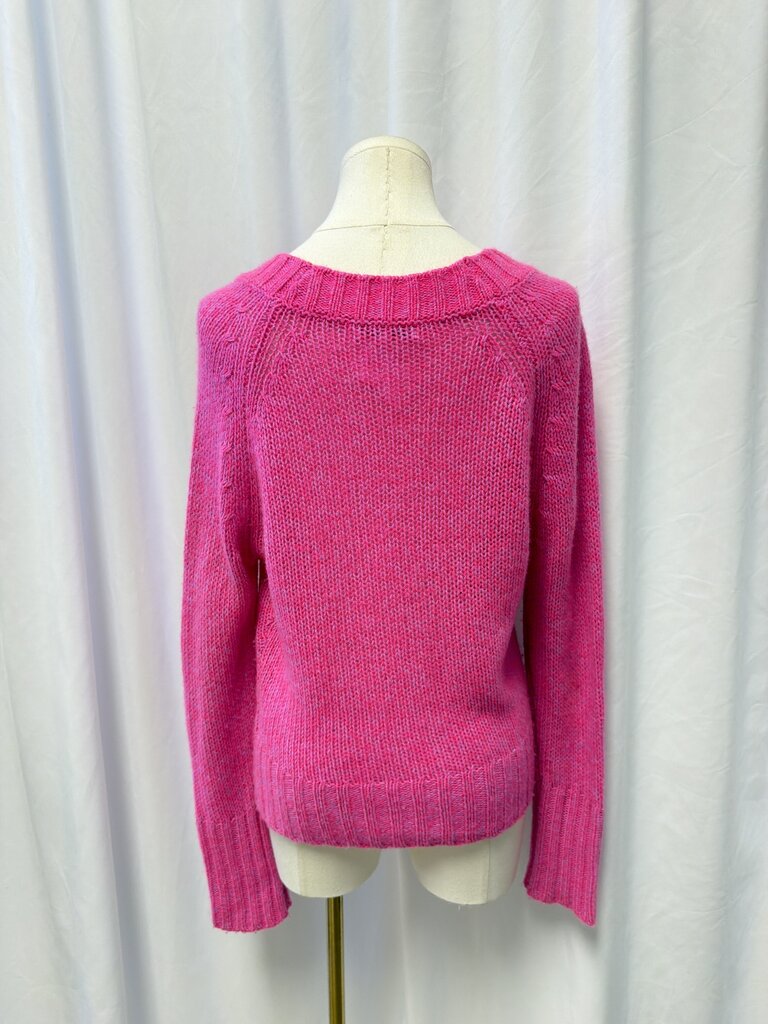 White & Warren Pink Cashmere V Neck Sweater