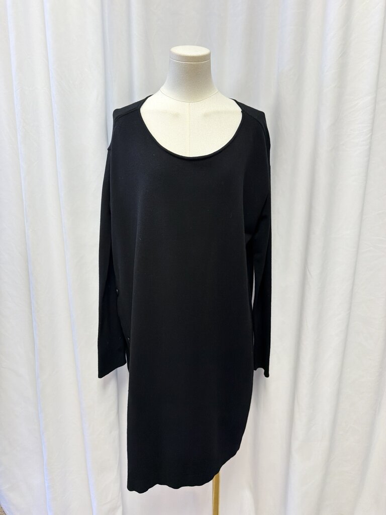 Sarah Pacini Black Wool Dress