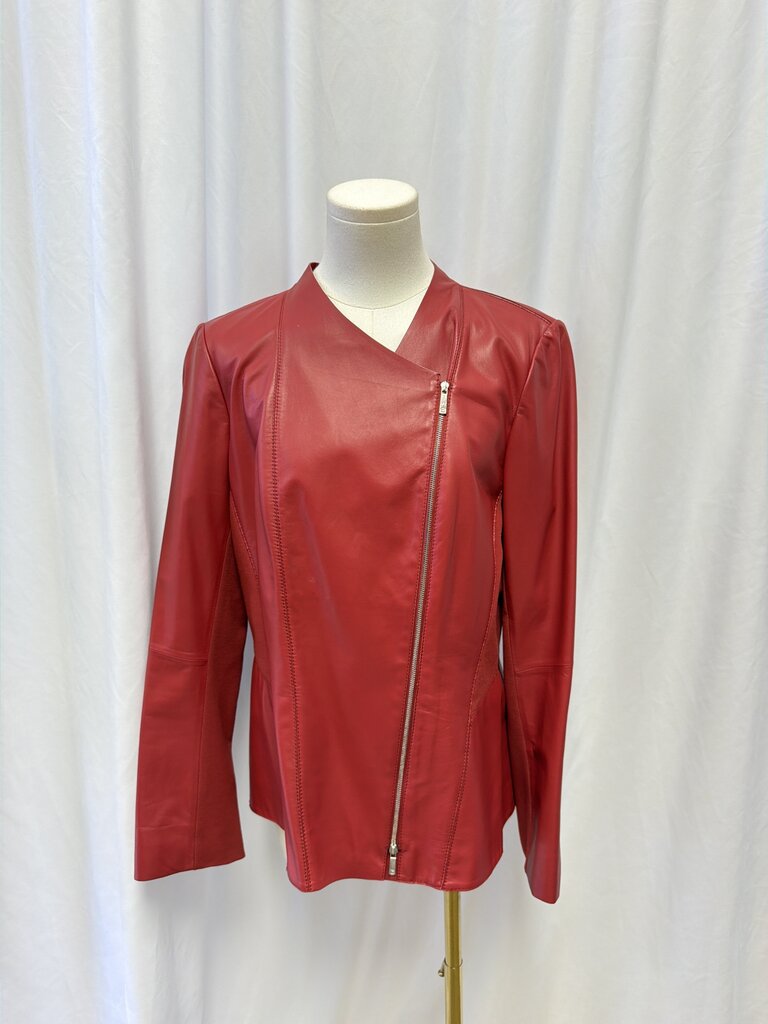 Lafayette 148 Red Leather Jacket