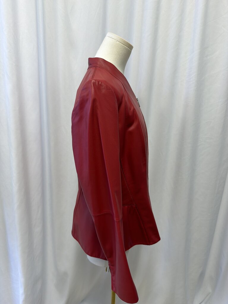 Lafayette 148 Red Leather Jacket