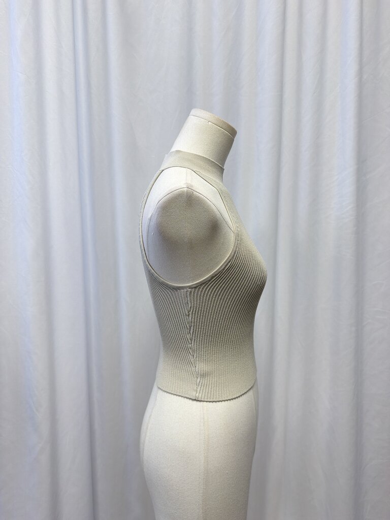 Babaton Tan Cropped Halter Top