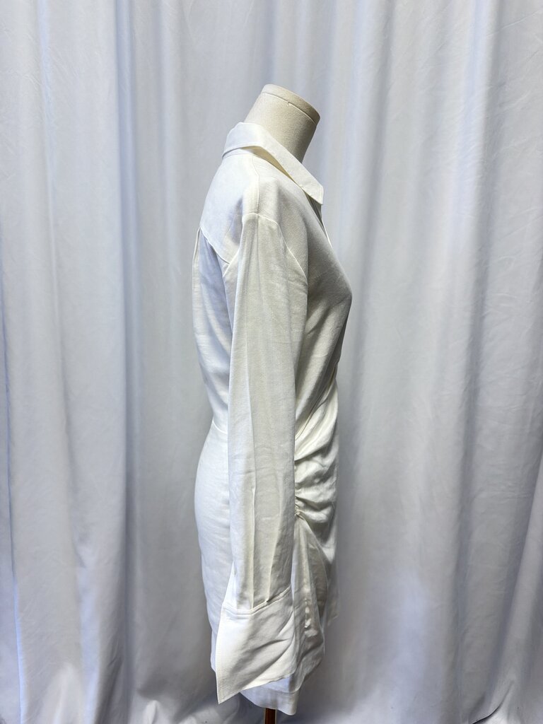 Frame White Long Sleeve Shirt Dress