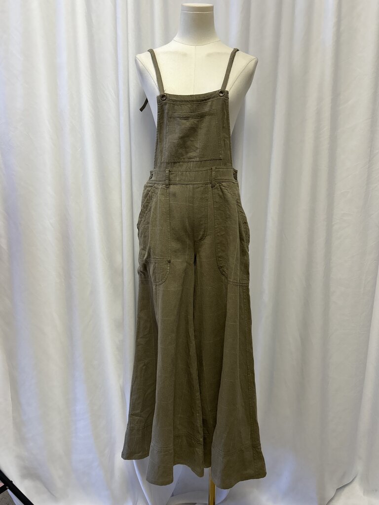 Pilcro Khaki Wide Leg Overalls NWT