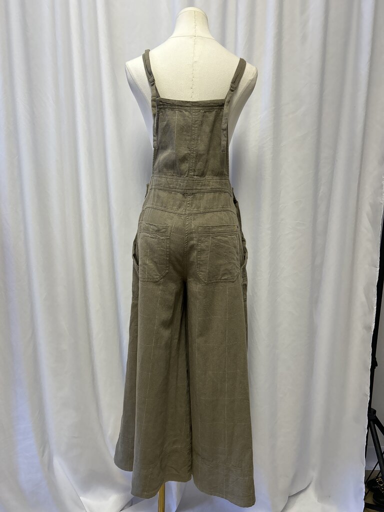 Pilcro Khaki Wide Leg Overalls NWT