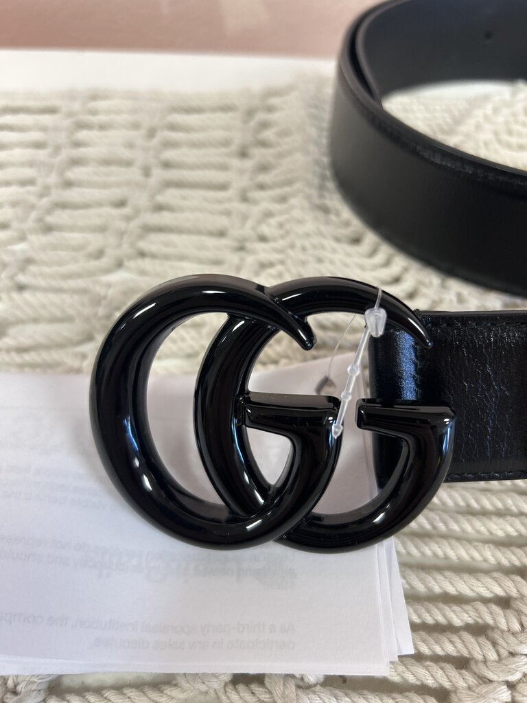 Gucci Patent Double G Logo Belt w/ Box and Dustbag (Unisex)