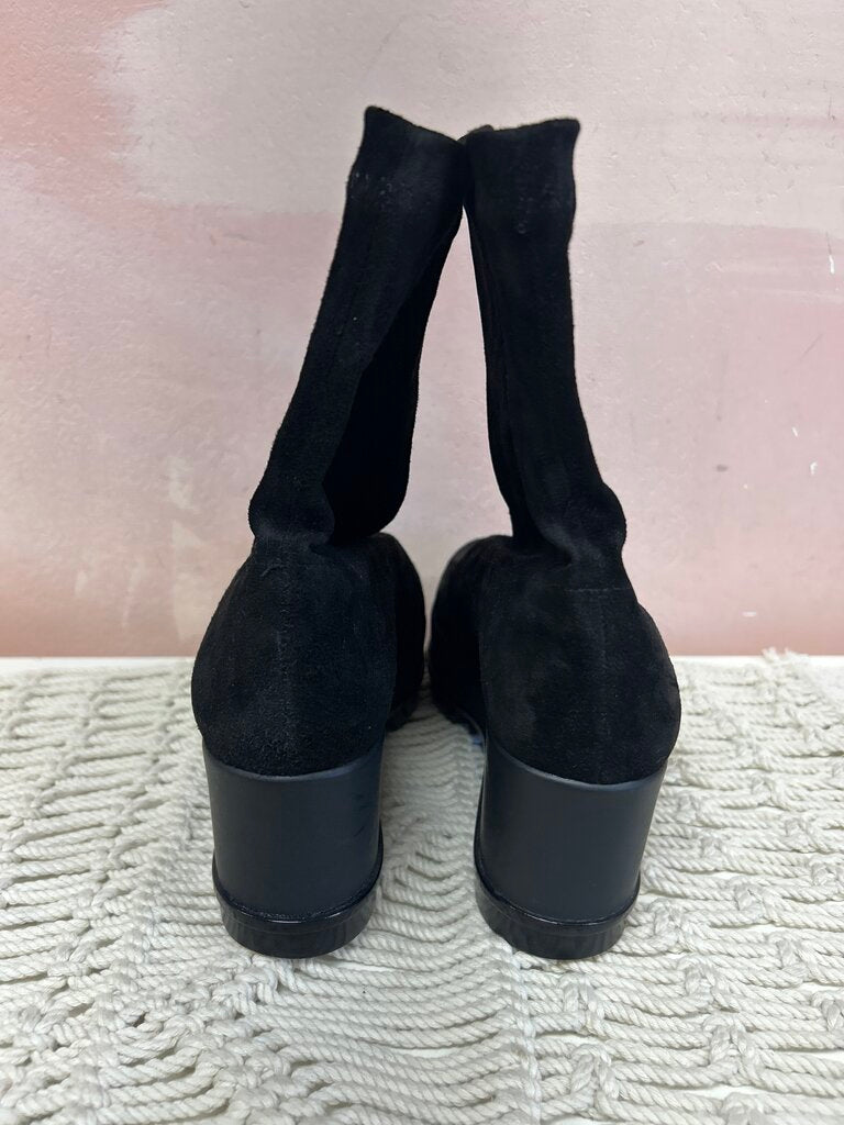 Robert Clergerie Black Suede Wedge Heel Booties