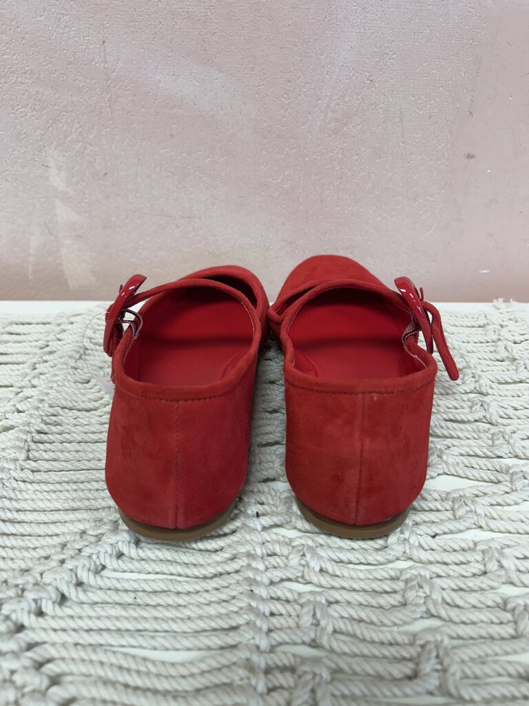 Larroude Red Sued Mary Janes w/Dustbags