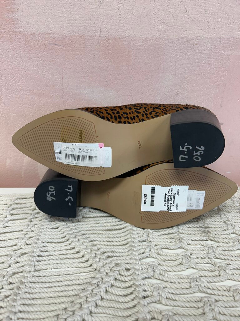 Sanctuary Animal Print Booties NWT