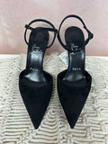 Christian Louboutin Black Suede Ankle Strap Heels