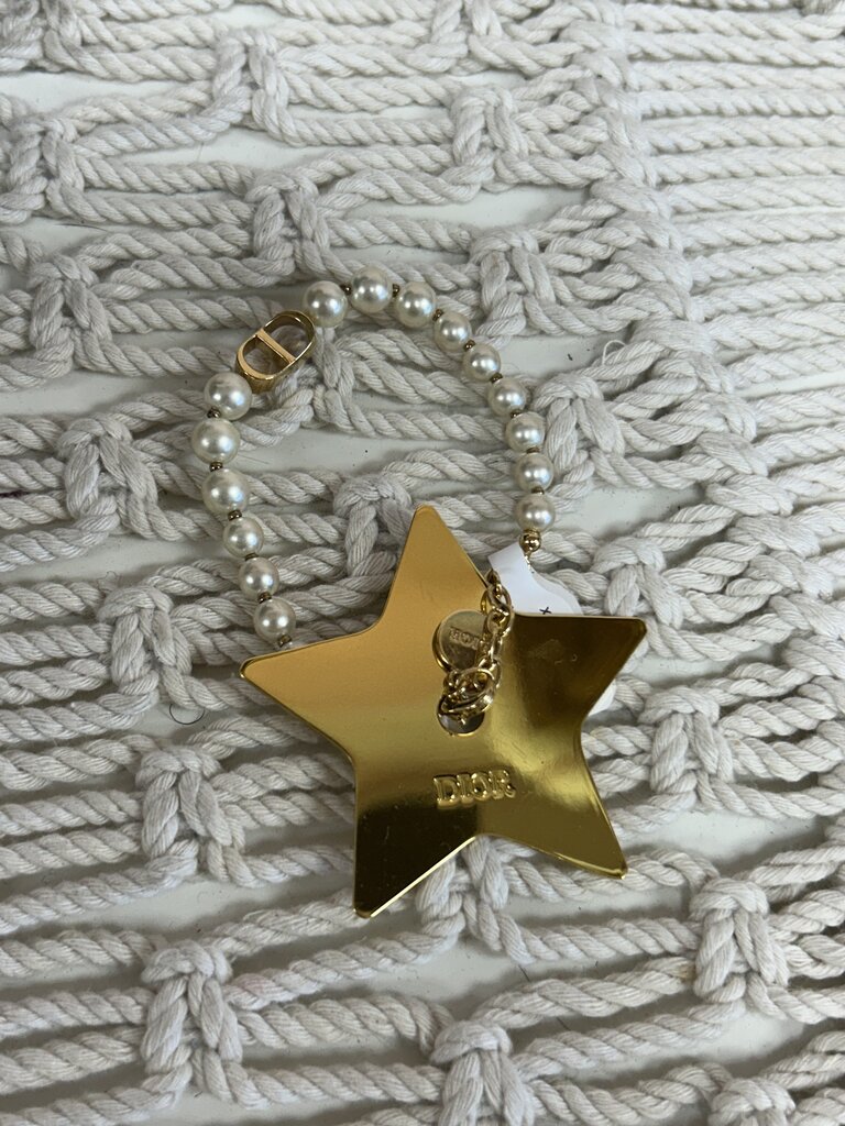 Dior CD Faux Pearl Bracelet w/Star Charm w/Box & Dustbag