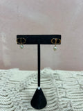 Dior Petit CD Earrings w/Faux Pearl Drop w/Bag