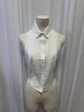 Fleur Du Mal Pin Tuck Sleeveless Top
