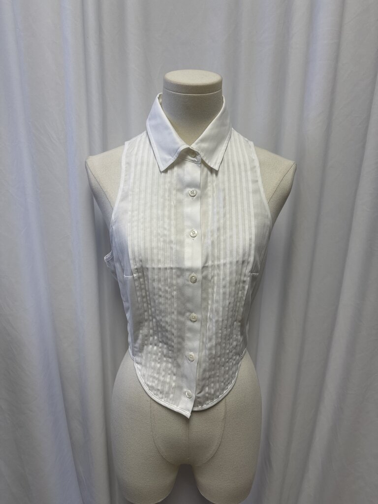 Fleur Du Mal Pin Tuck Sleeveless Top