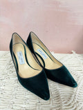 Jimmy Choo Velvet Pointed Toe Pump w/ Box and Dustbag