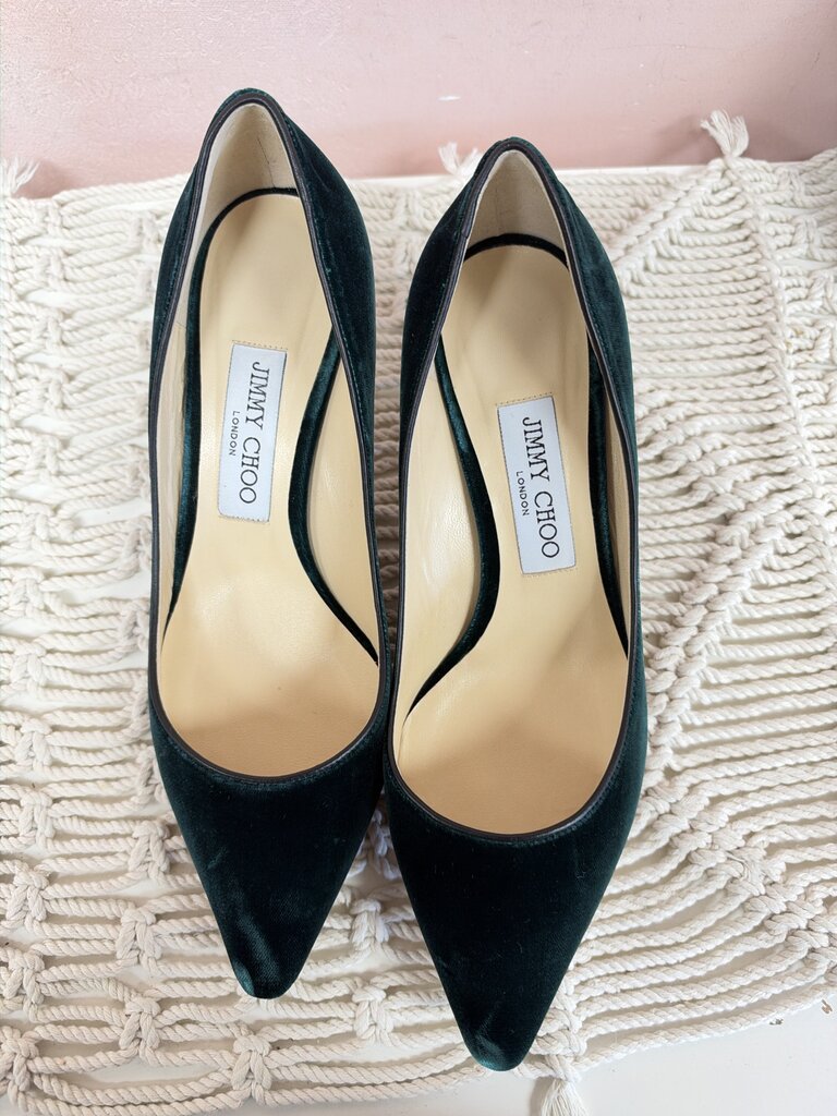 Jimmy Choo Velvet Pointed Toe Pump w/ Box and Dustbag