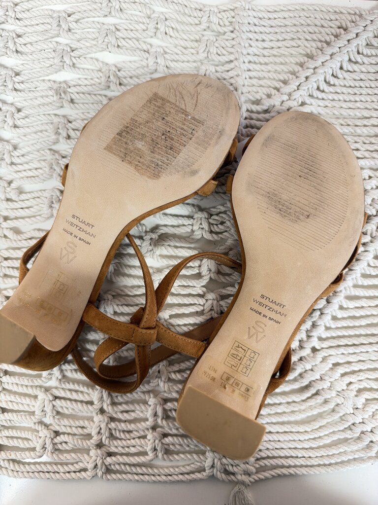 Stuart Weitzman Suede Sandal w/ Buckle Detail