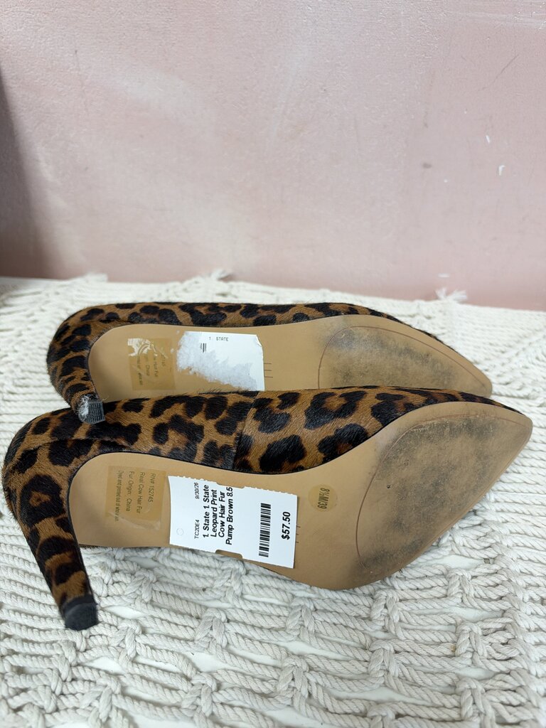 1. State Leopard Print Cow Hair Fur Pump