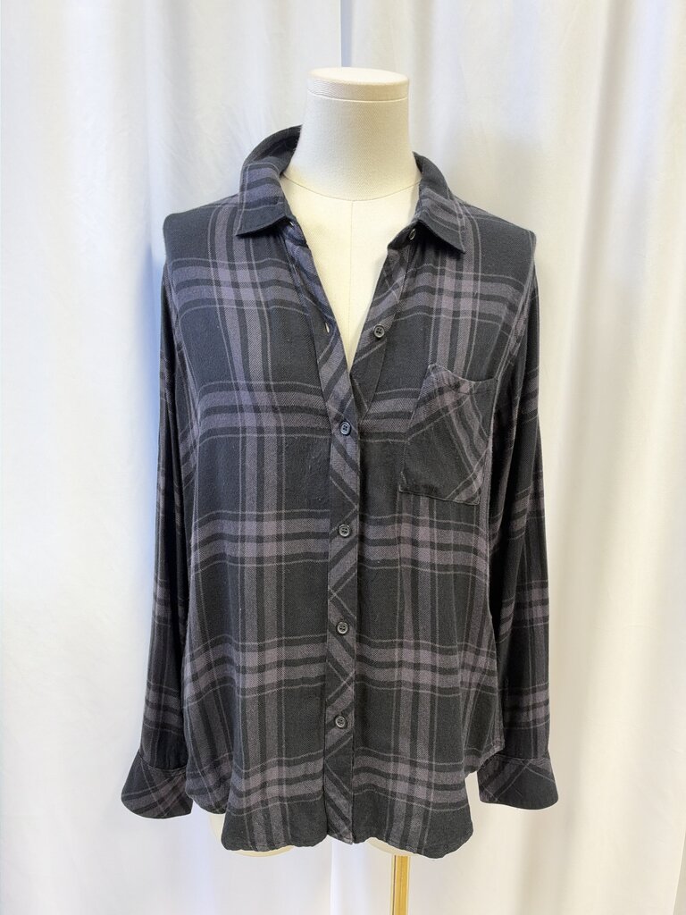 Rails Black Plaid Flannel Button Up