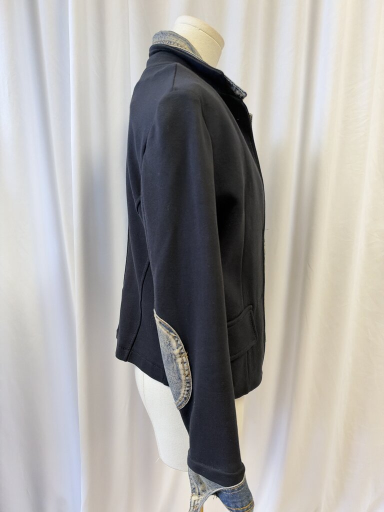 Baci Black Sweatshirt Blazer w/Denim Trim