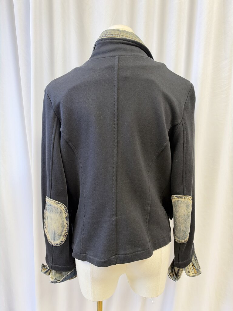 Baci Black Sweatshirt Blazer w/Denim Trim