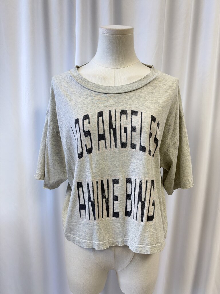 Anine Bing Boxy Cropped Graphic Tee