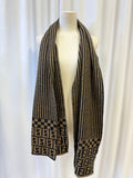 Fendi Wool Striped Scarf w/Zucca Trim
