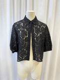 Anine Bing Black Lace Short Sleeve Button Up