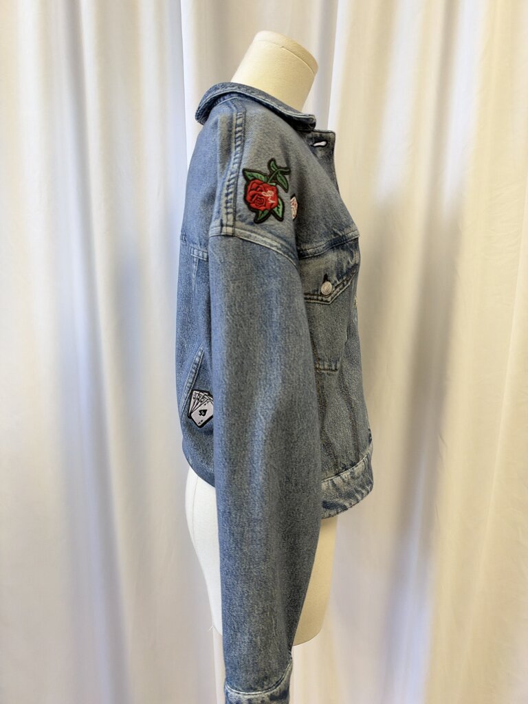 rag & bone Embroidered Sweatshirt Denim Jacket