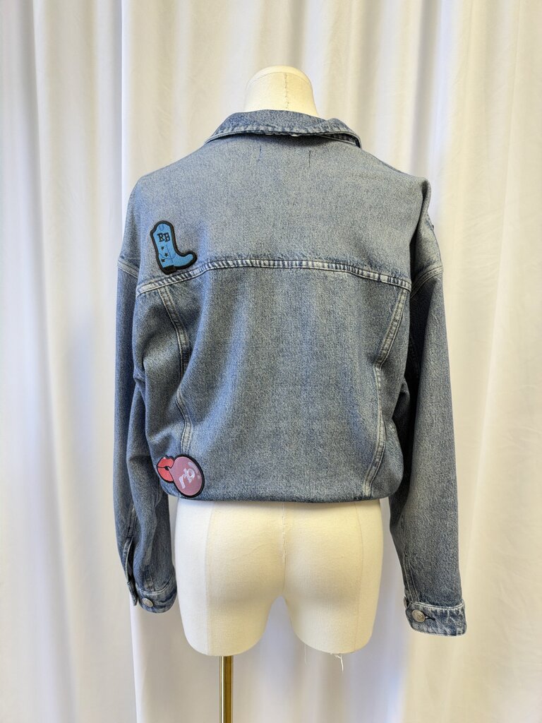 rag & bone Embroidered Sweatshirt Denim Jacket